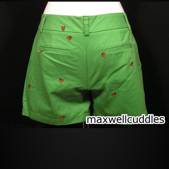 J CREW LADYBUG CRITTER GREEN SHORTS SIZE 0 NWT - Picture 5 of 7